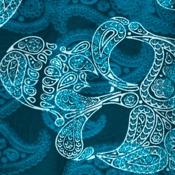 NWT LuLaRoe OS leggings Halloween paisley teal skulls whimsygoth witchy UNICORN - Picture 3 of 4